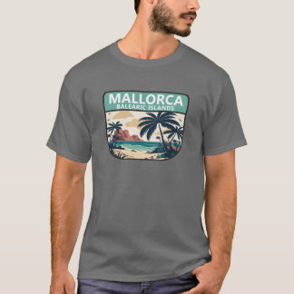 Camiseta Ilha de Maiorca Espanha Praia Emblema Retro rapari