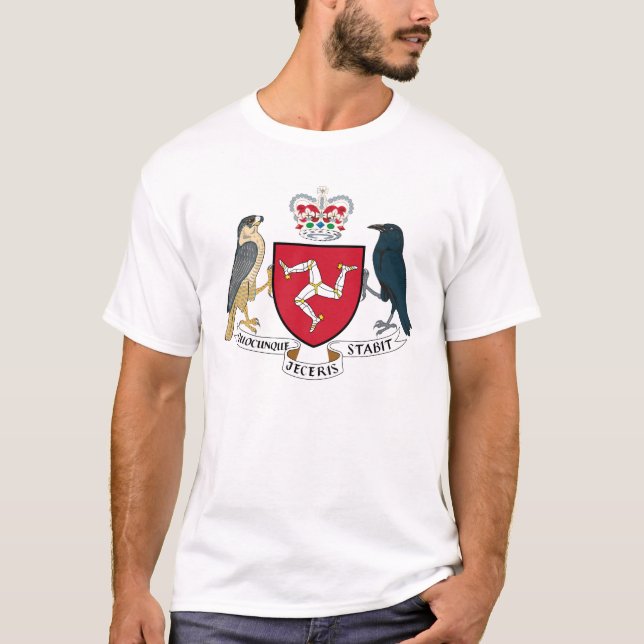 Camiseta Ilha de Man casaco de braços T-Shirt (Frente)