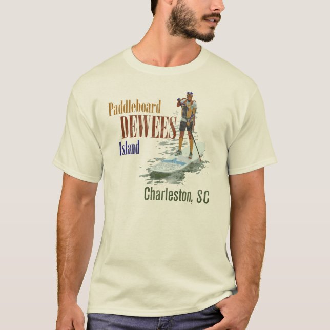Camiseta Ilha de Paddleboard Dewees, Charleston, SC (Frente)