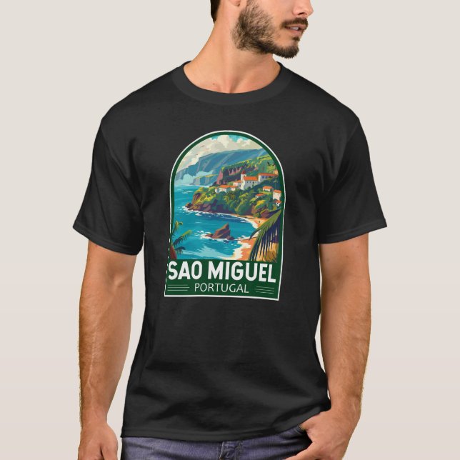 Camiseta Ilha de São Miguel Portugal Viagem Art (Frente)