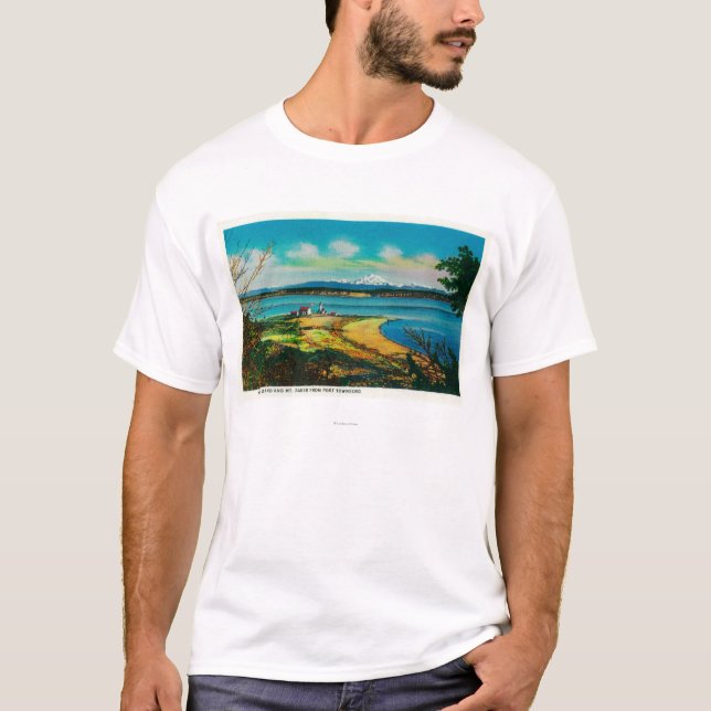Camiseta Ilha de Whidby e padeiro do Mt. do porto Townsend (Frente)
