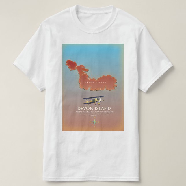 Camiseta Ilha Devon, mapa do Canadá (Frente do Design)