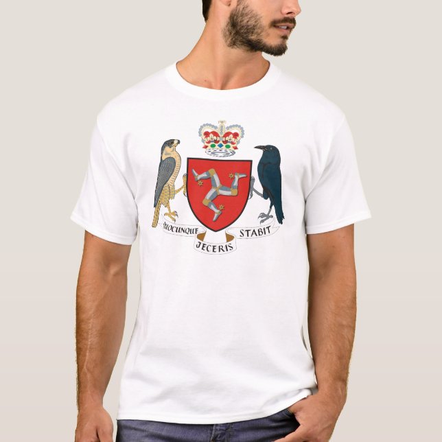 Camiseta ilha do emblema do homem (Frente)