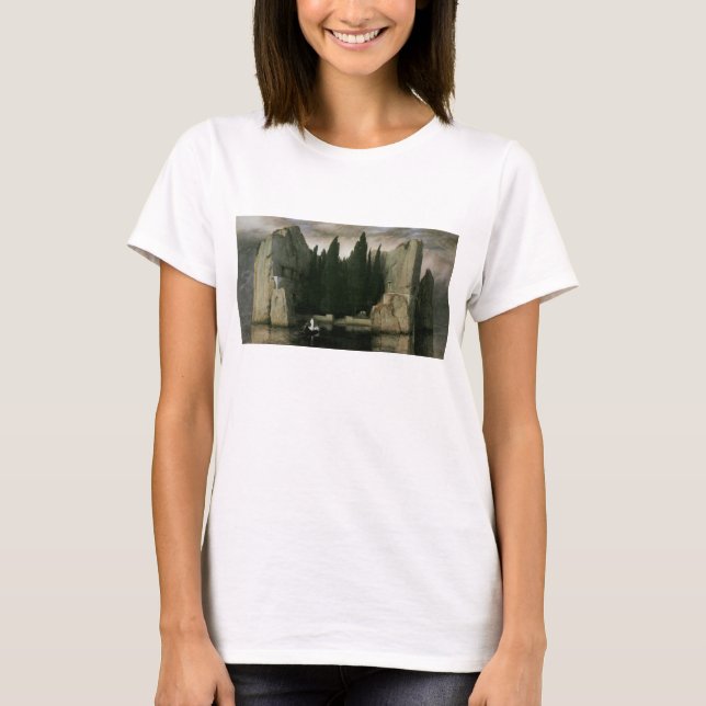 Camiseta Ilha do Morto por Arnold Bocklin, Arte do Simbolis (Frente)