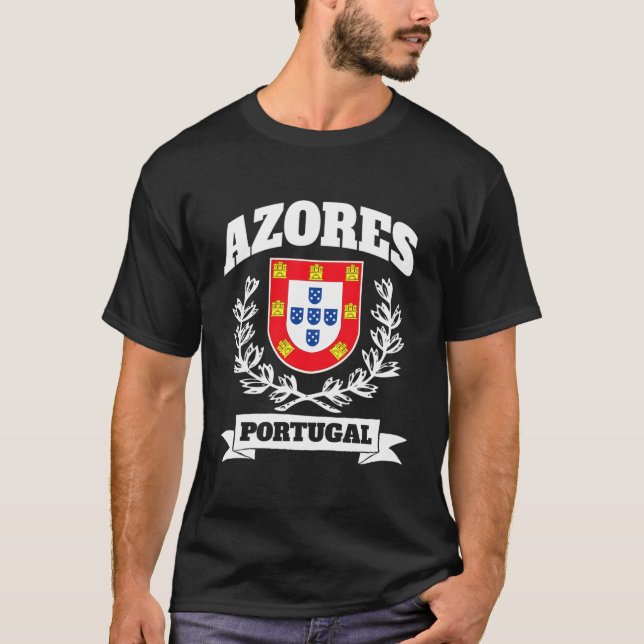 Camiseta Ilha dos Açores Portugal Tema Orgulho Português (Frente)