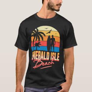 Camiseta Ilha Esmeralda Praia de Surf de Verão na Carolina