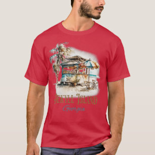 Camiseta Ilha GA Tiki Bar Beach Watercolor Design TSirt