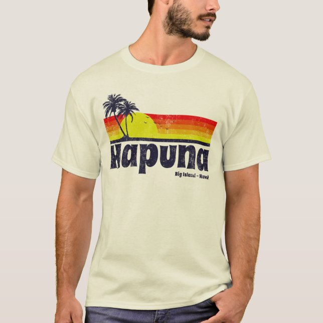 Camiseta Ilha grande Havaí de Hapuna do vintage (Frente)