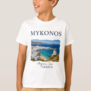 Camiseta Ilha Grega Mykonos Férias Viagens Vida Costeira 