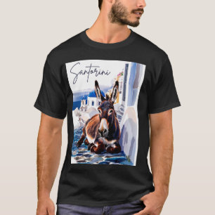 Camiseta Ilha grega Santorini Grécia Donkey em grego Vill