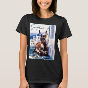 Camiseta Ilha grega Santorini Grécia Donkey em grego Vill