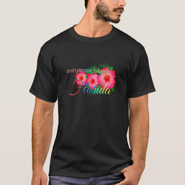 Camiseta Ilha Honeymoon Flórida Tropical Flowers Family V (Frente)