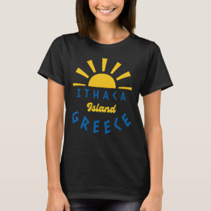 Camiseta Ilha Ithaca, Grécia - Negro feminino sunshine