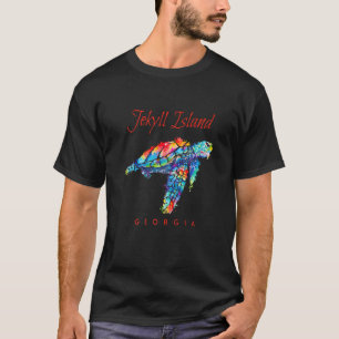 Camiseta Ilha Jekyll Geórgia Aquarela Tartaruga Marinha