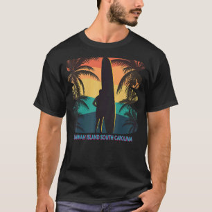 Camiseta Ilha Kiawah Carolina do Sul Sc Palm Tree Surfboar