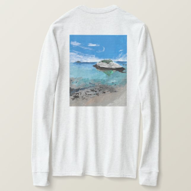 Camiseta Ilha Kitten, Southport Maine, Shir Capa Longa (Verso do Design)