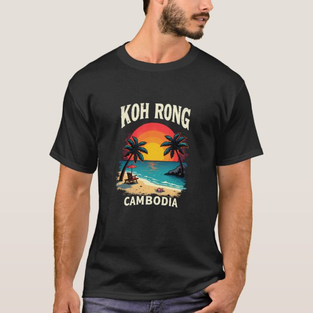 Camiseta Ilha Koh Rong - Praia Tropical do Camboja (Frente)