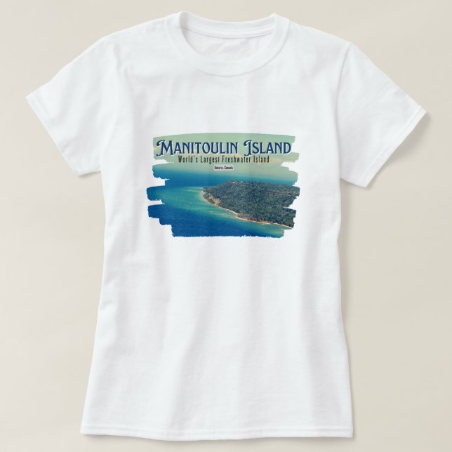 Camiseta Ilha Manitoulin, onde os espíritos vêm jogar (Frente do Design)