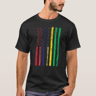 Camiseta Ilha Maurícia América Bandeira Que Está Em Meu Dna