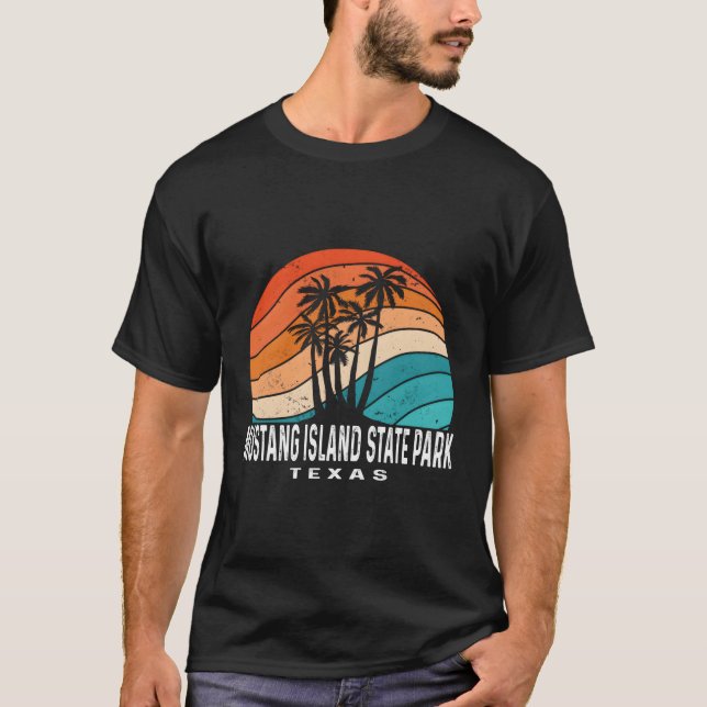 Camiseta Ilha Mustang State Park Texas Palm Tree Beach (Frente)