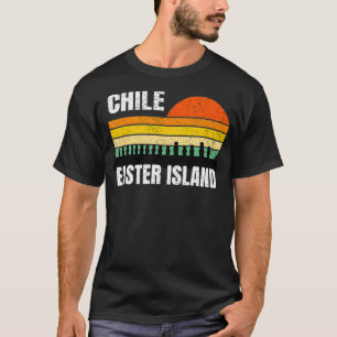 Camiseta Ilha páscoa Chile Vintage Moai Head Statue Isla