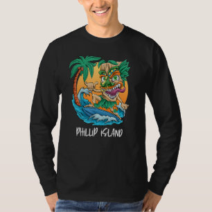 Camiseta Ilha Phillip, Austrália Palm Tree Surfing Beach V