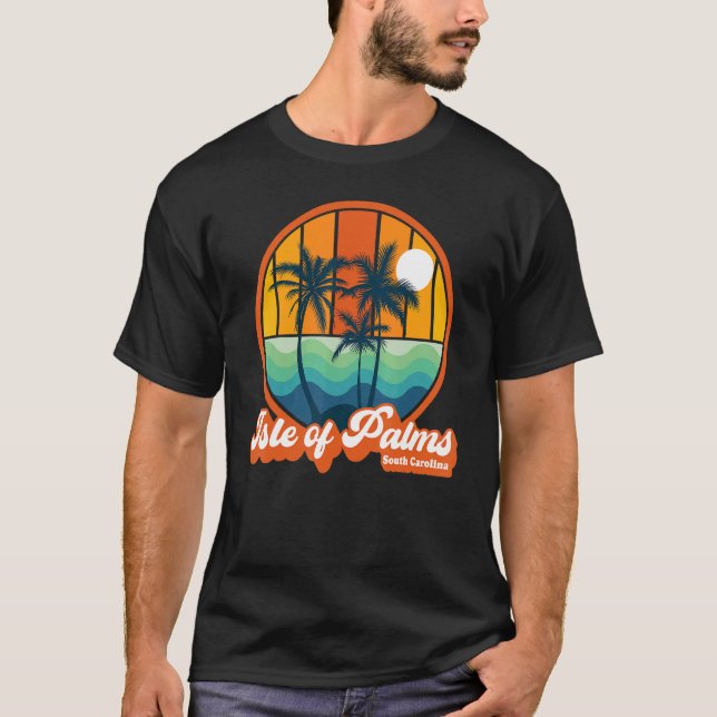 Camiseta Ilha Retro de Palms Carolina do Sul Verão 90 Beac (Frente)