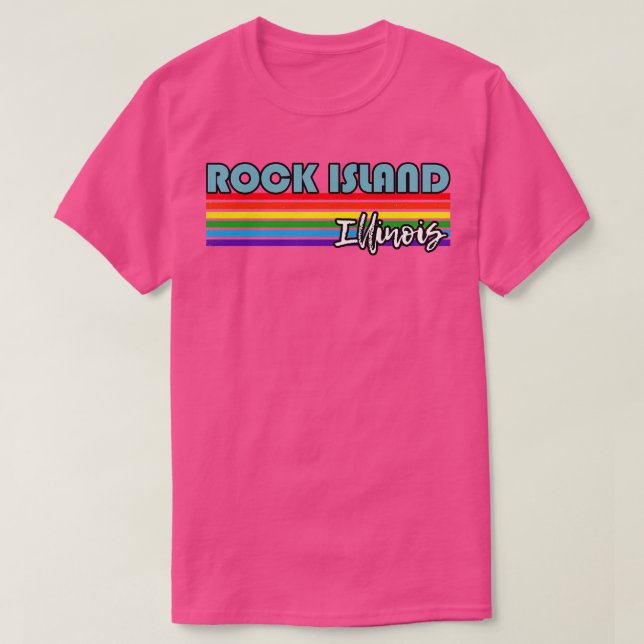 Camiseta Ilha Rock Illinois Pride Rock Island LGBT Gift (Frente do Design)