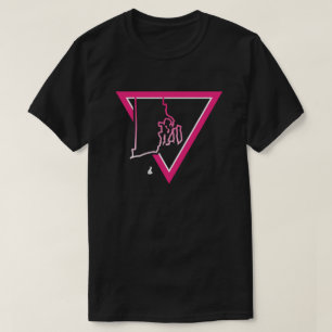 Camiseta ilha roxa de triângulo rosa