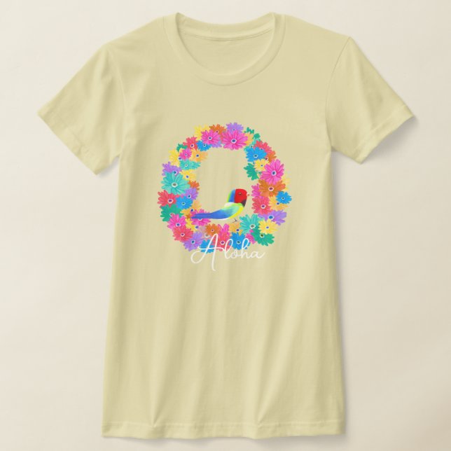 Camiseta Ilha Rústica Pássaro 'Aloha'  (Postura )