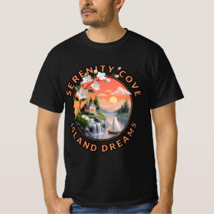 Camiseta Ilha Sonhos da Enseada Serenidade Paisagem