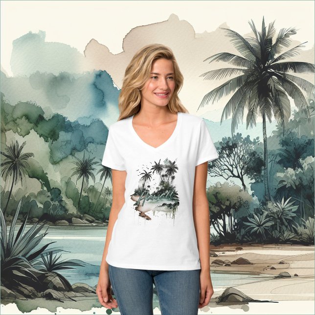 Camiseta Ilha Tropical Palm do Havaí (Criador carregado)