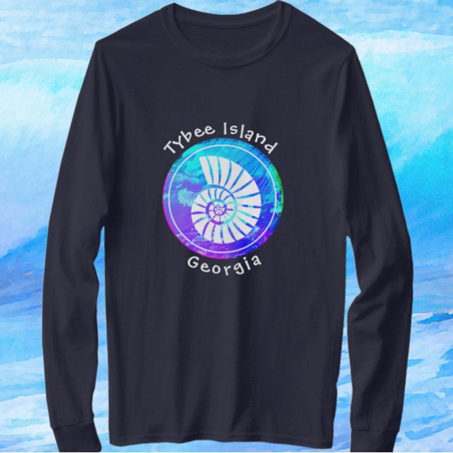 Camiseta Ilha Tybee Georgia Ocean Seashell (Criador carregado)