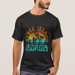 Camiseta Ilha Tybee Geórgia Praia de Surf Ondas do Oceano S