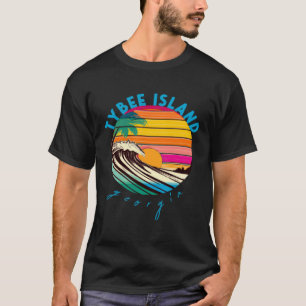 Camiseta Ilha Tybee Retro estilo anos 80 Praia da Geórgia