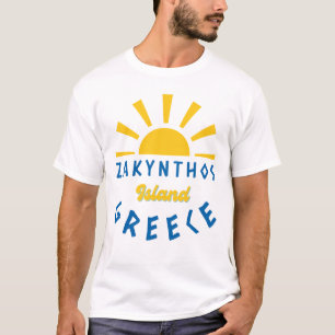 Camiseta Ilha Zakynthos, Grécia - Branca de Homem Sol
