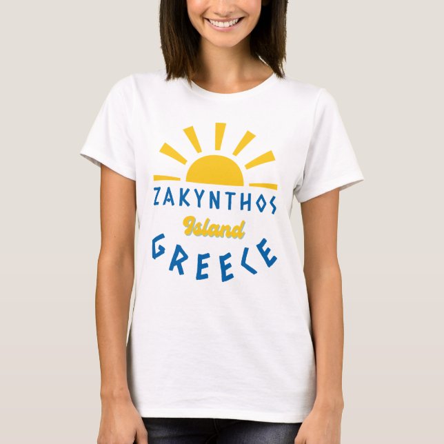 Camiseta Ilha Zakynthos, Grécia - Sunshine Women's (Frente)