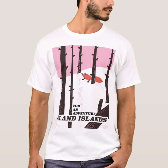 Camiseta Ilhas Åland, poster de viagens da Finlândia (Frente)