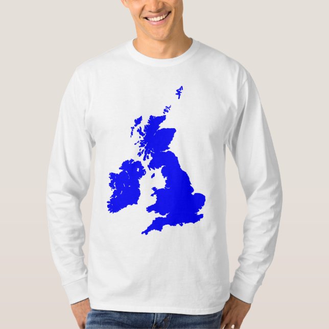 Camiseta Ilhas Britânicas em Azul (Frente)