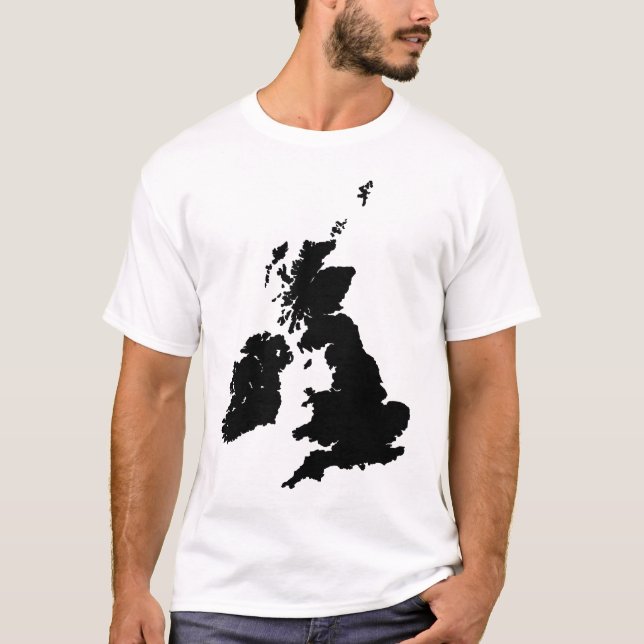 Camiseta Ilhas britânicas no preto (Frente)