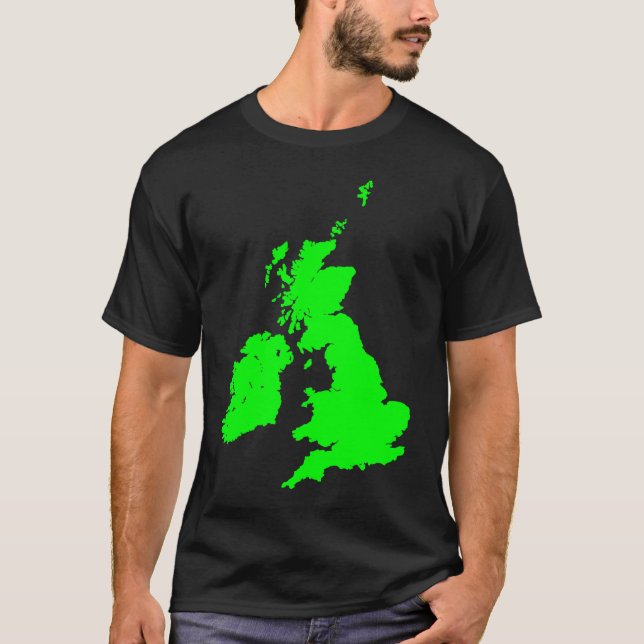 Camiseta Ilhas britânicas no verde (Frente)