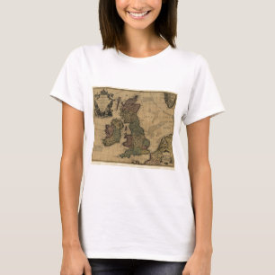 Camiseta Ilhas Britanniques de Les, mapa 1700's