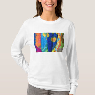 Camiseta Ilhas Cook, Rarotonga. Tecido batik Punanga Nui