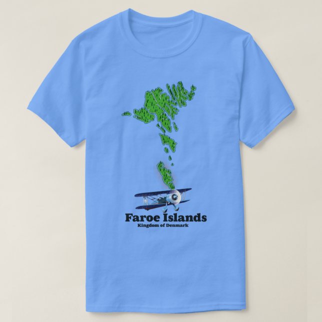 Camiseta ilhas feroé reino da dinamarca mapa 1 (Frente do Design)
