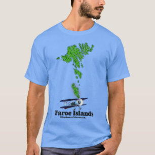 Camiseta ilhas feroé reino da dinamarca mapa 1