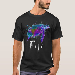Camiseta Ilhas Fiji Aquarela Tartaruga Fiji Souvenir