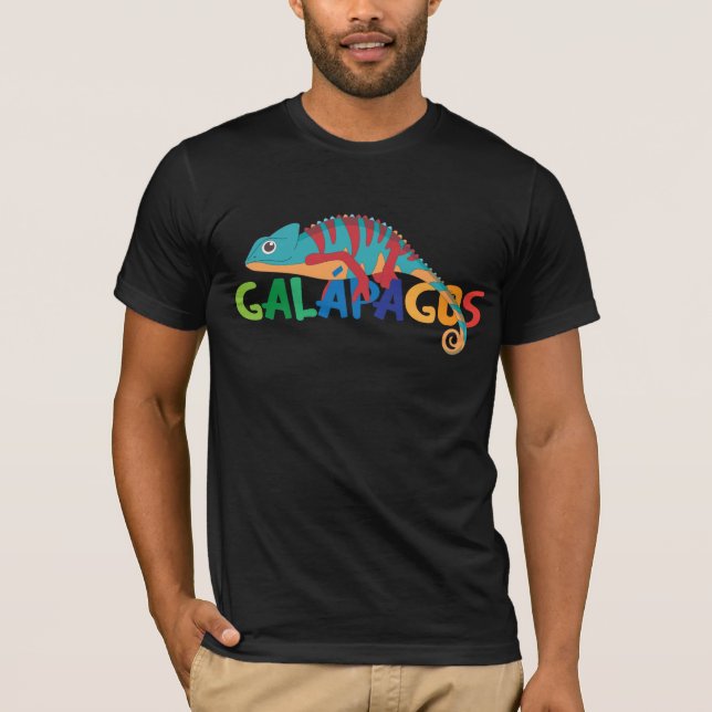 Camiseta Ilhas Galápagos Camaleão Equador Animal Exótico (Frente)