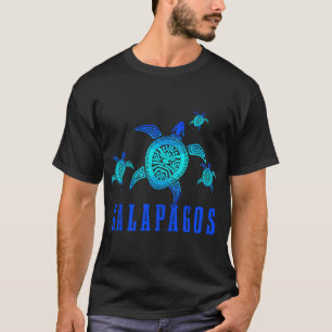 Camiseta Ilhas Galápagos Padrão Tribal de Tartaruga Marítim