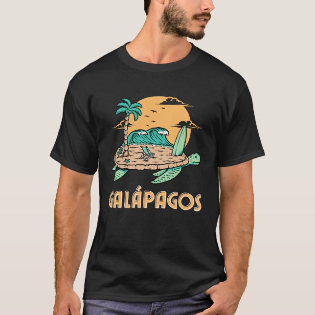 Camiseta Ilhas Galápagos - Praia do Surfe do Mar (Frente)