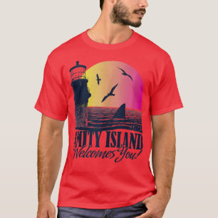 Camiseta Ilhas Jaws Amity Saúda O Farol Sunset P